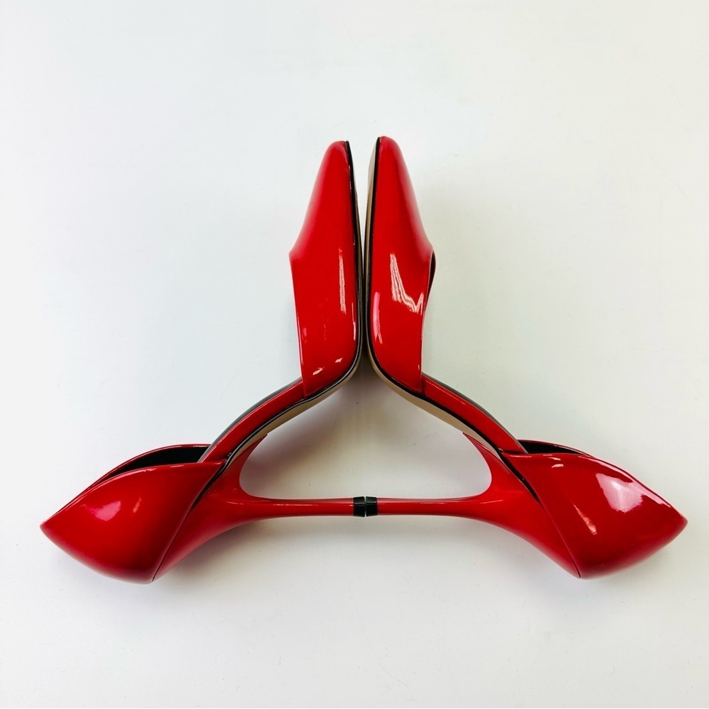 Mix No 6 red patent heels Size 7.5 pointy toe pumps party cocktail - Picture 3 of 9